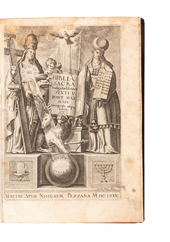 BIBLE IN LATIN.  Biblia Sacra Vulgatae Editionis Sixti V. Pont. Max. jussu recognita atque edita.  1669